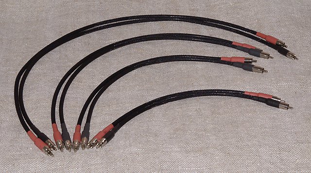 A complete set of shielded interconnects with Switchcraft 3502A RCA plugs